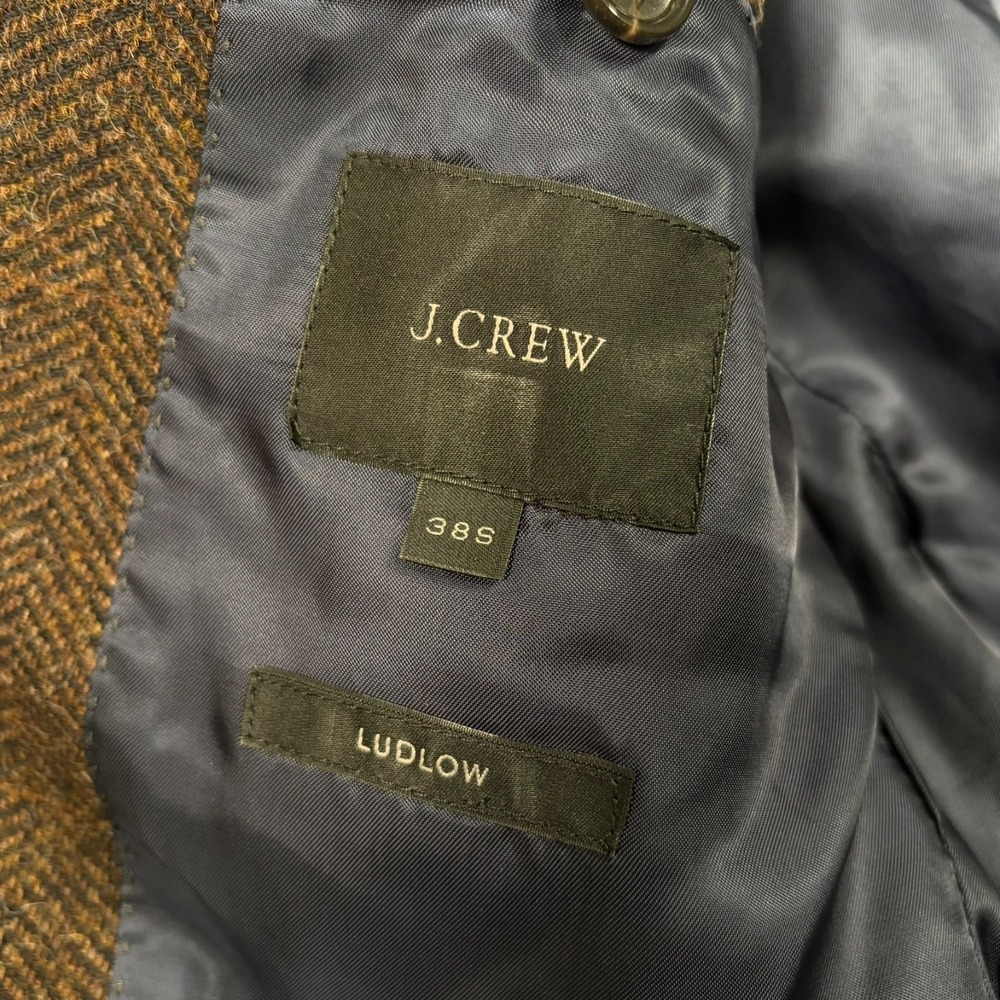 J Crew Ludlow Moon 2 Piece Suit Mens 38S Brown Tweed Blazer Coat Pants Plaid - Picture 4 of 16